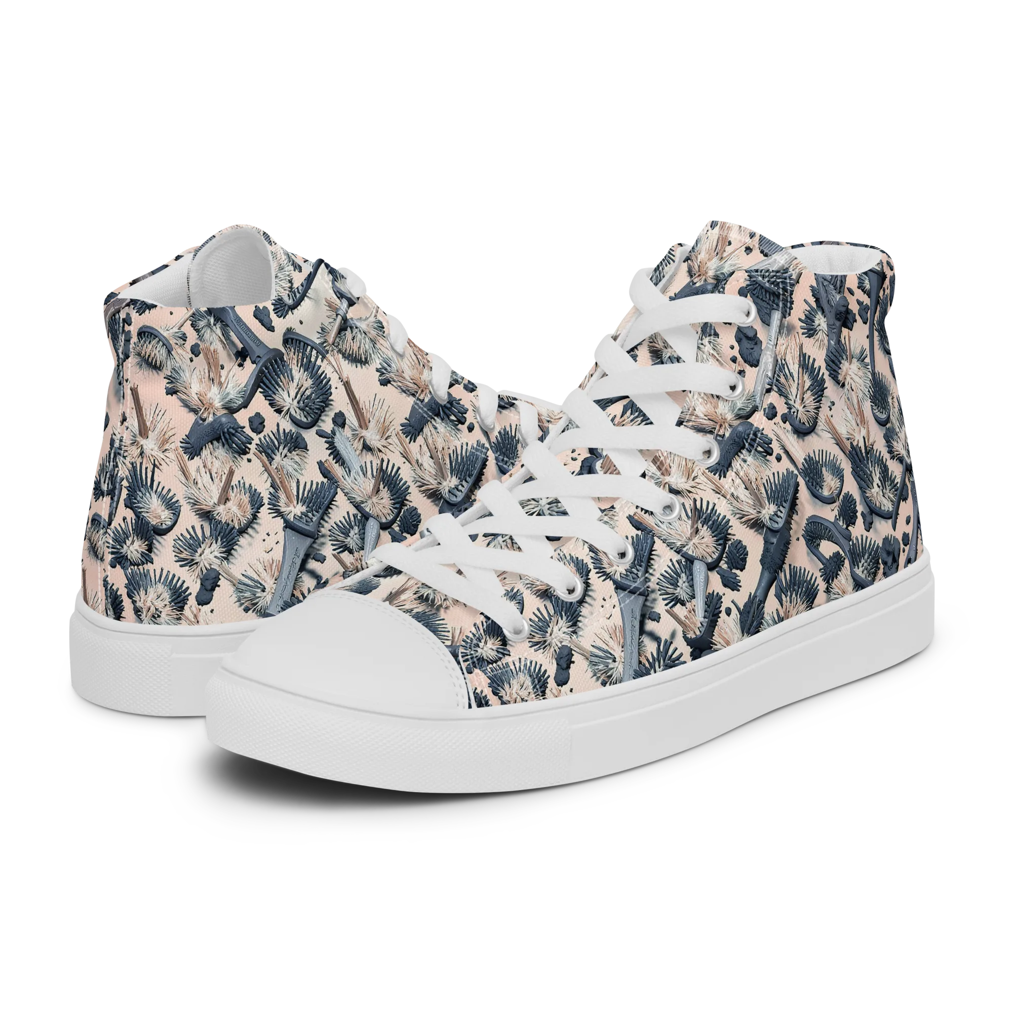 Bristle Noir on Men's High Top Canvas Shoes — Left