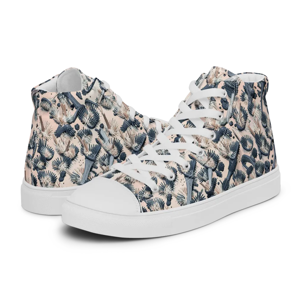 Bristle Noir on Men's High Top Canvas Shoes — Left