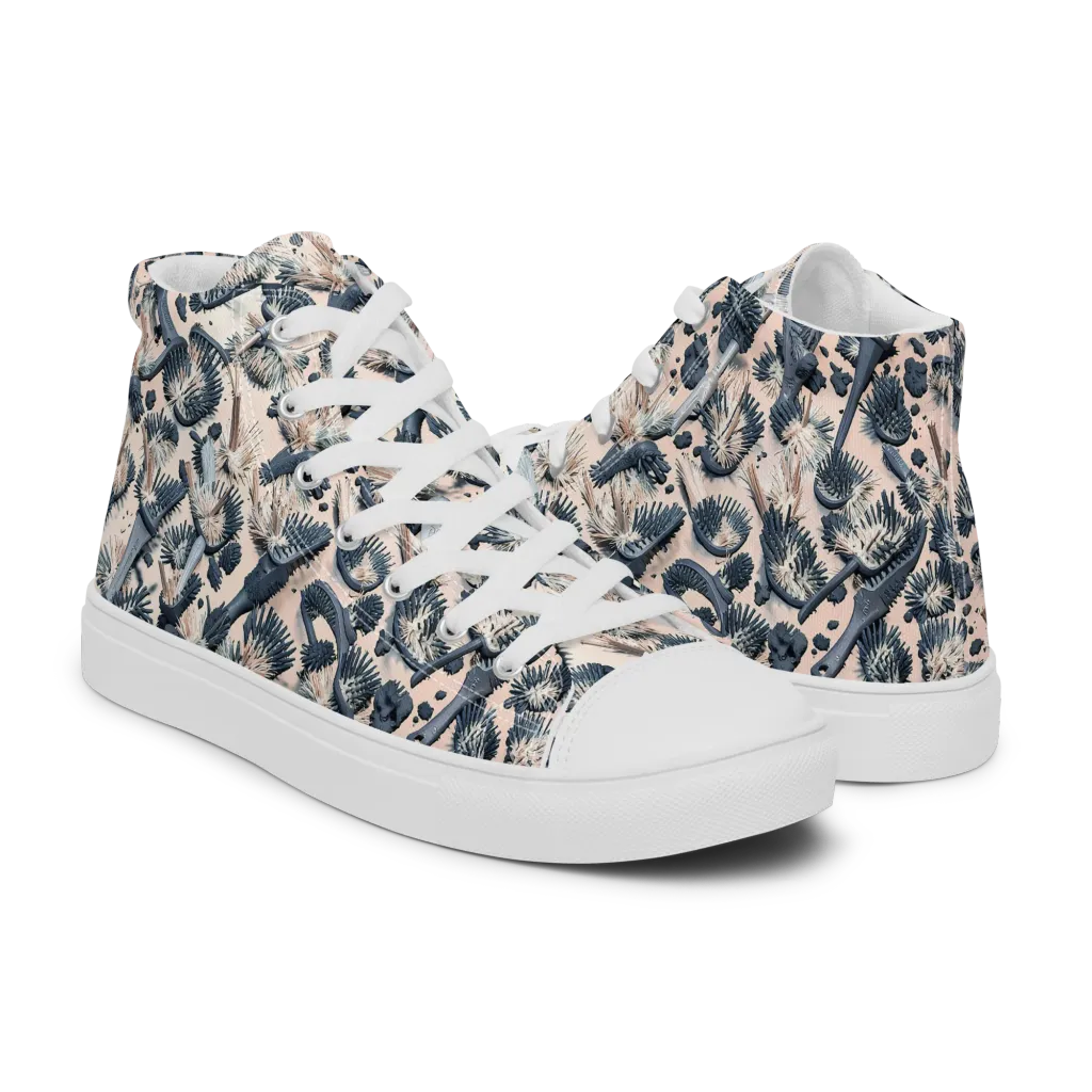 Bristle Noir on Men's High Top Canvas Shoes — Right
