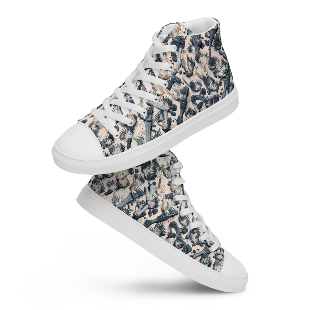 Bristle Noir on Men's High Top Canvas Shoes — Front