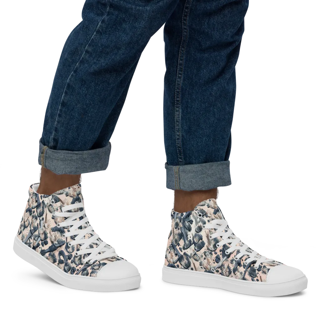 Bristle Noir on Men's High Top Canvas Shoes — Right