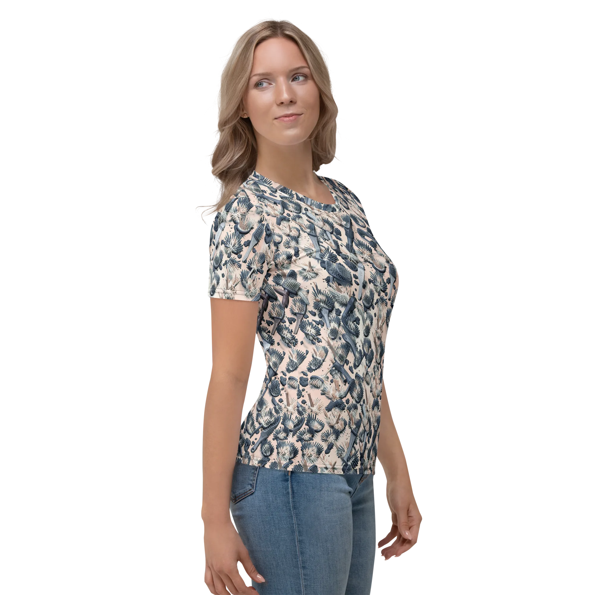 Bristle Noir on Women's Crew Neck T-Shirt — Right