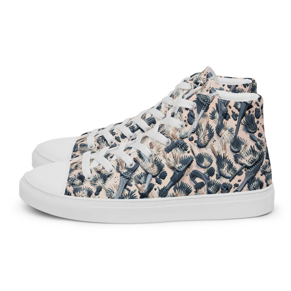 Bristle Noir on Women's High Top Canvas Shoes — Left