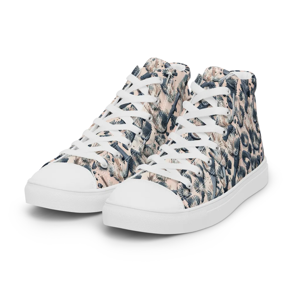 Bristle Noir on Women's High Top Canvas Shoes — Left Front