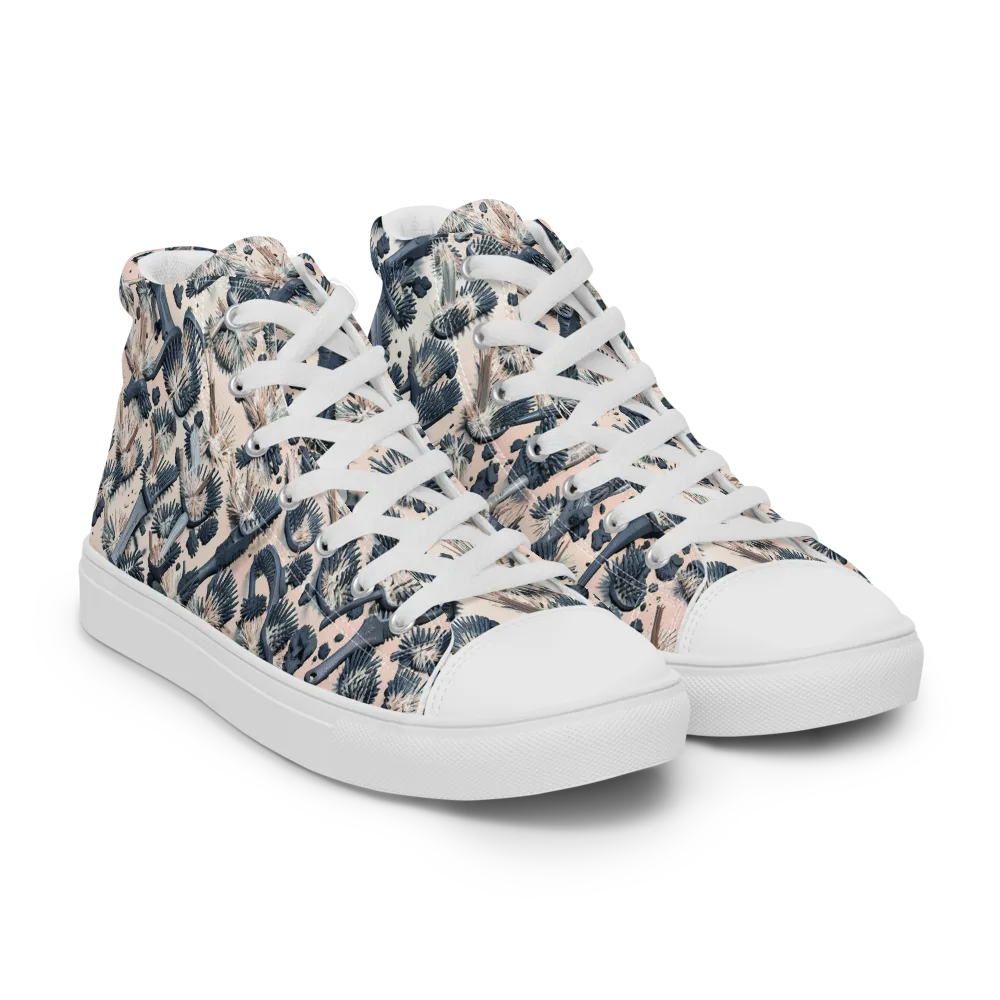 Bristle Noir on Women's High Top Canvas Shoes — Right Front