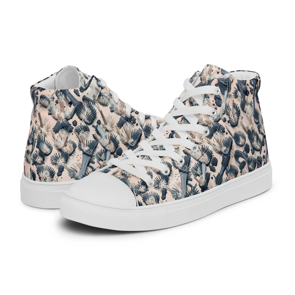 Bristle Noir on Women's High Top Canvas Shoes — Left