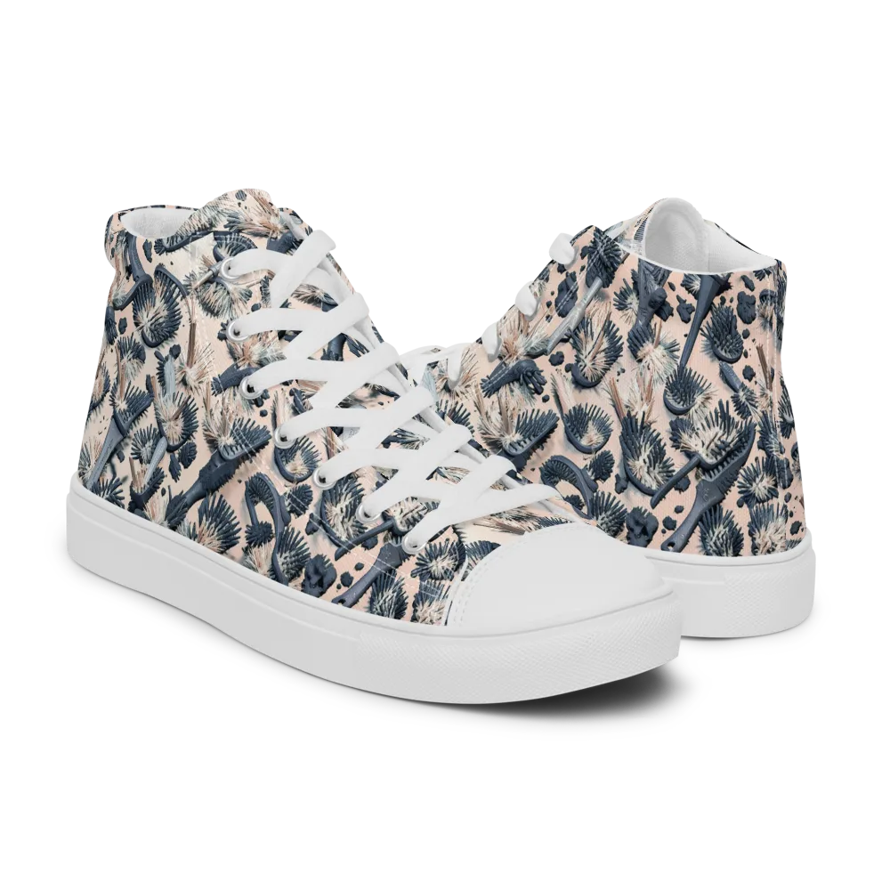 Bristle Noir on Women's High Top Canvas Shoes — Right