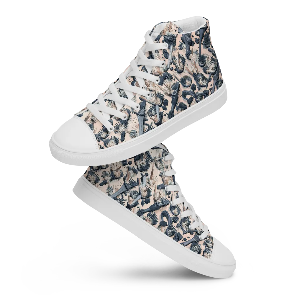 Bristle Noir on Women's High Top Canvas Shoes — Front