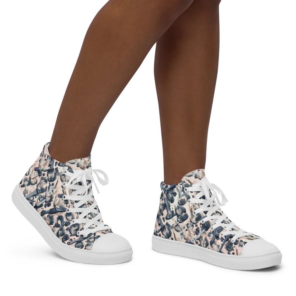Bristle Noir on Women's High Top Canvas Shoes — Right