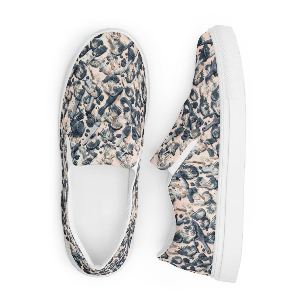 Bristle Noir on Men's Slip-On Canvas Shoes — Front