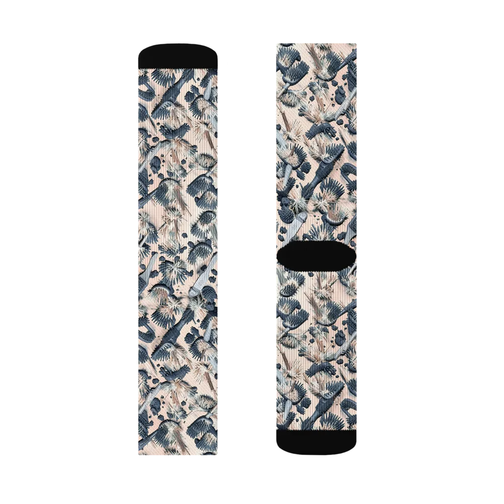 Bristle Noir on Socks — Right Sock