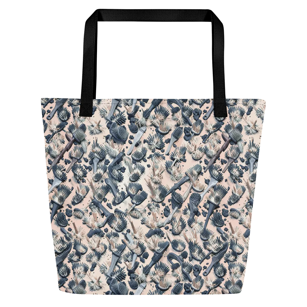 Bristle Noir on Large Tote Bag W/ Pocket — Front