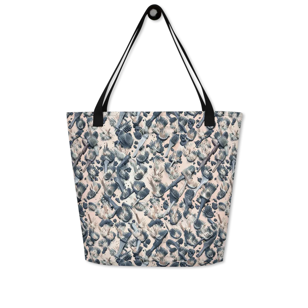 Bristle Noir on Large Tote Bag W/ Pocket — Front