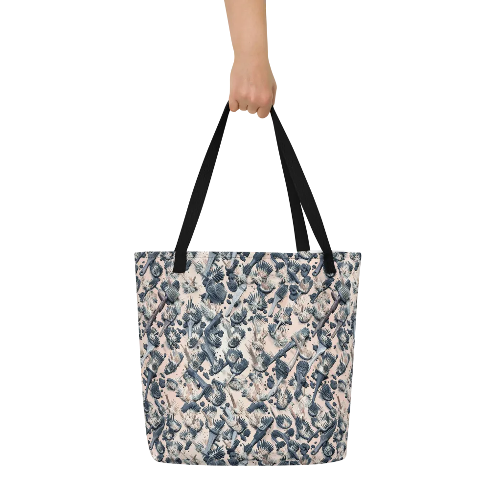 Bristle Noir on Large Tote Bag W/ Pocket — Front
