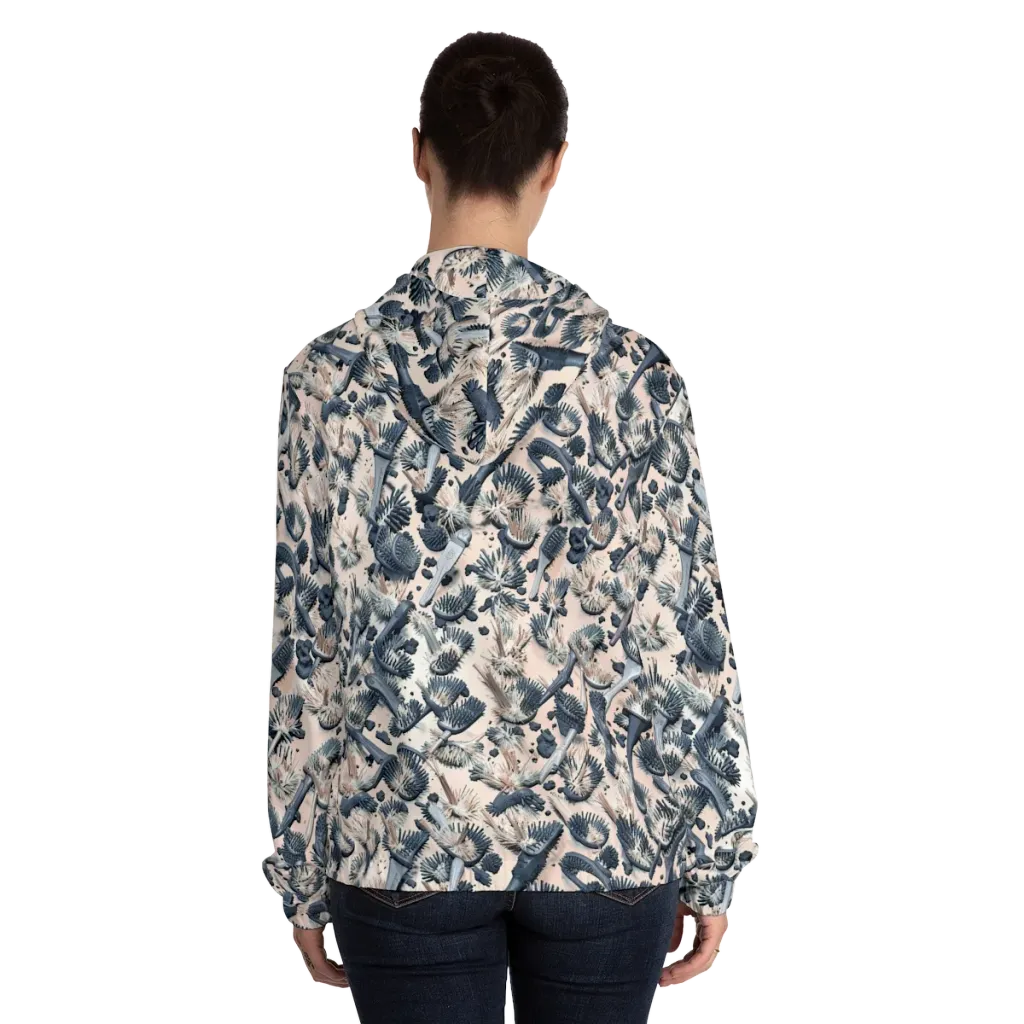 Bristle Noir on Women's Full-Zip Hoodie — Back On Person