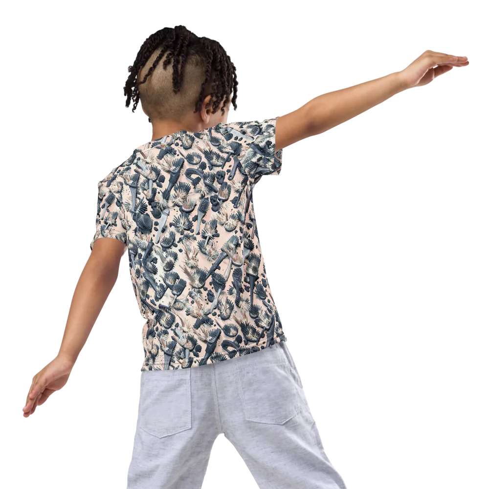 Bristle Noir on Kids Crew Neck T-Shirt — Back