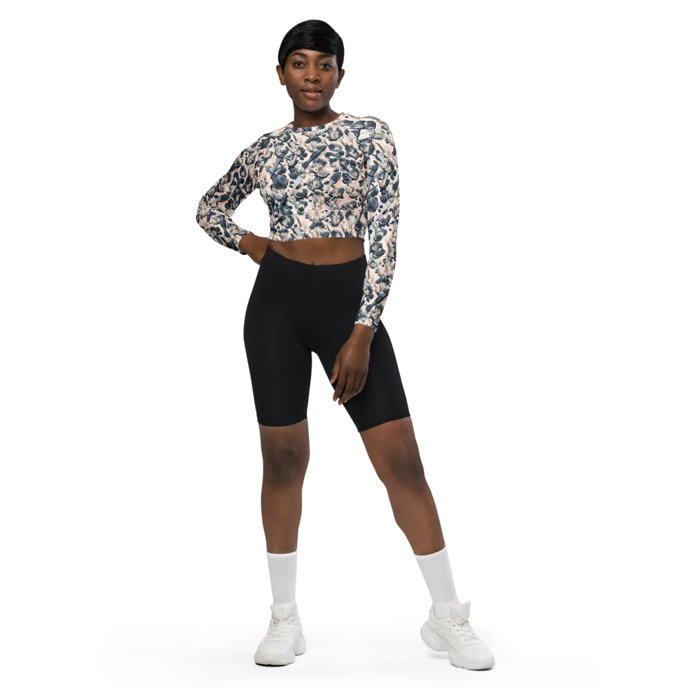 Bristle Noir on Long Sleeve Crop Top — Front