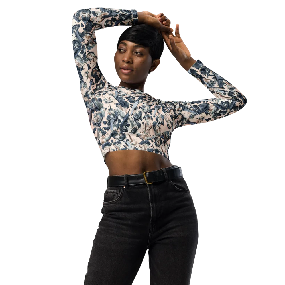 Bristle Noir on Long Sleeve Crop Top — Front