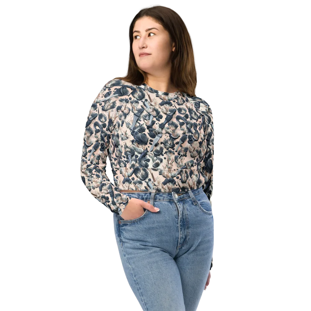Bristle Noir on Long Sleeve Crop Top — Front