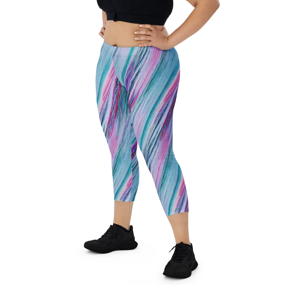 Chromatic Drift on Capri Leggings — Front