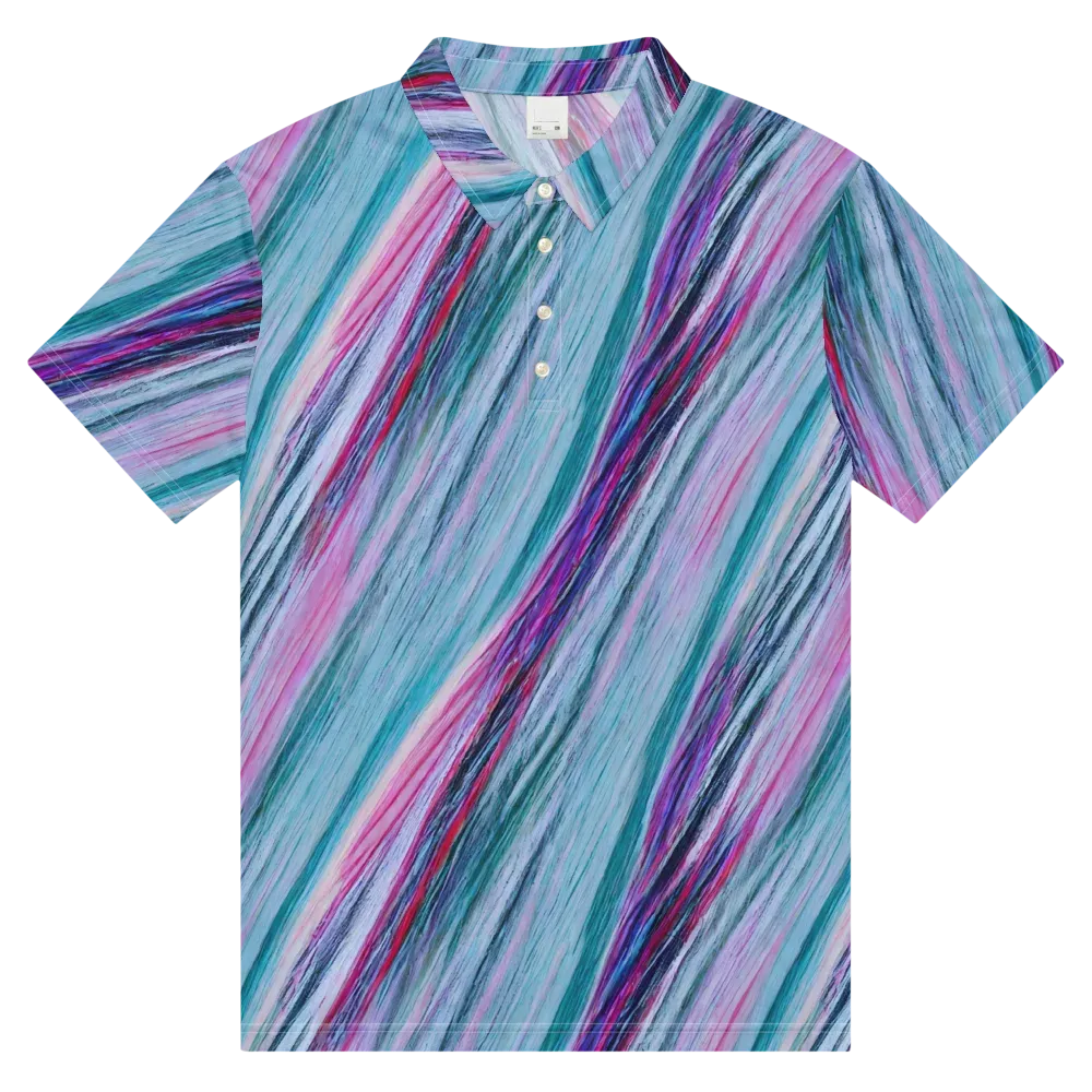 Chromatic Drift on Men's Slim Fit Polo Shirt — Front