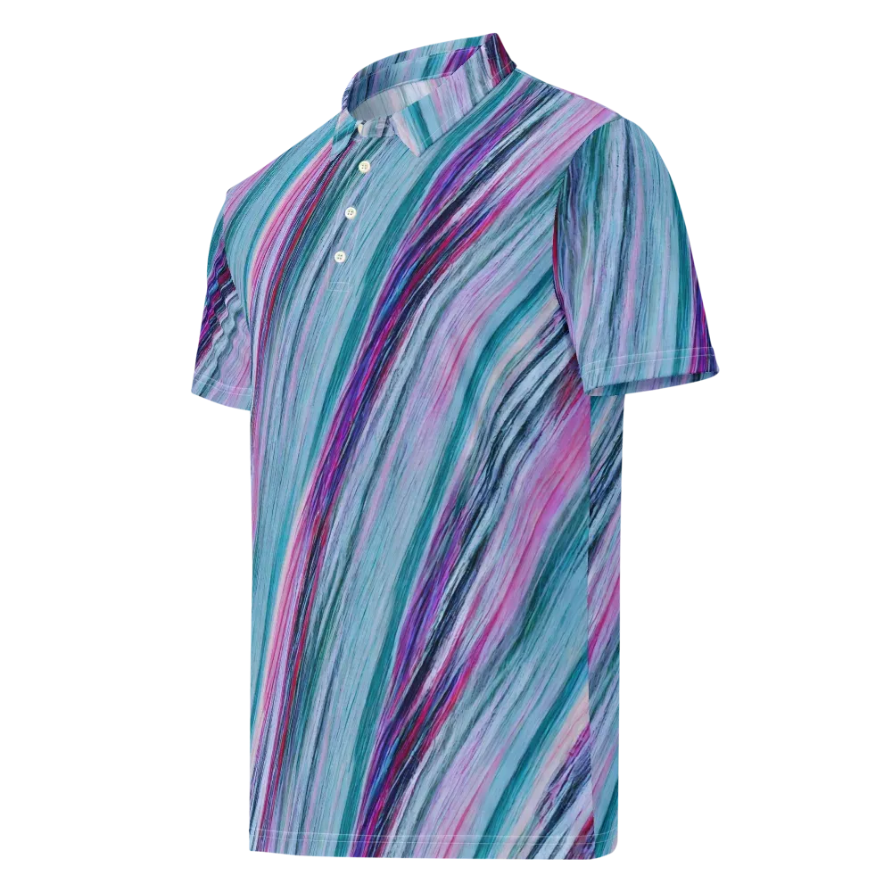 Chromatic Drift on Men's Slim Fit Polo Shirt — Left Front