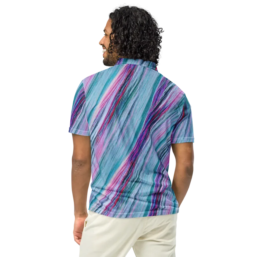 Chromatic Drift on Men's Slim Fit Polo Shirt — Back