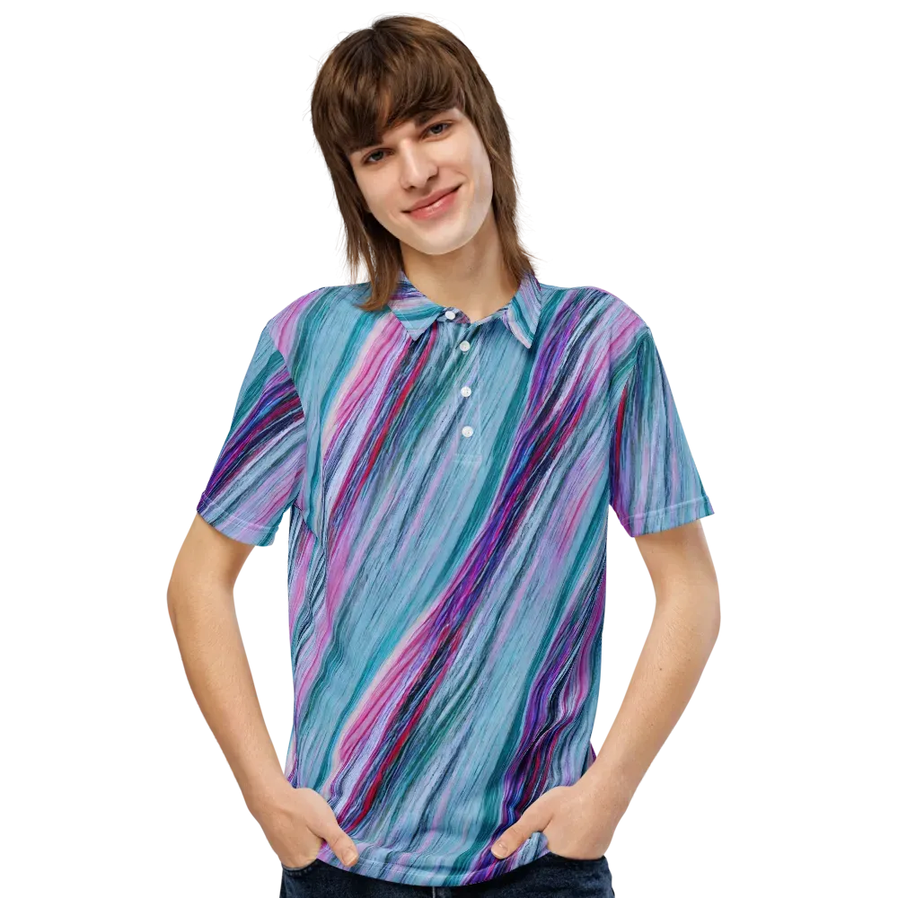 Chromatic Drift on Men's Slim Fit Polo Shirt — Front