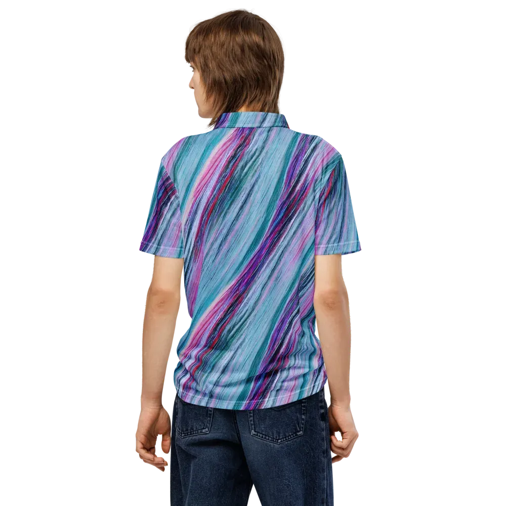 Chromatic Drift on Men's Slim Fit Polo Shirt — Back