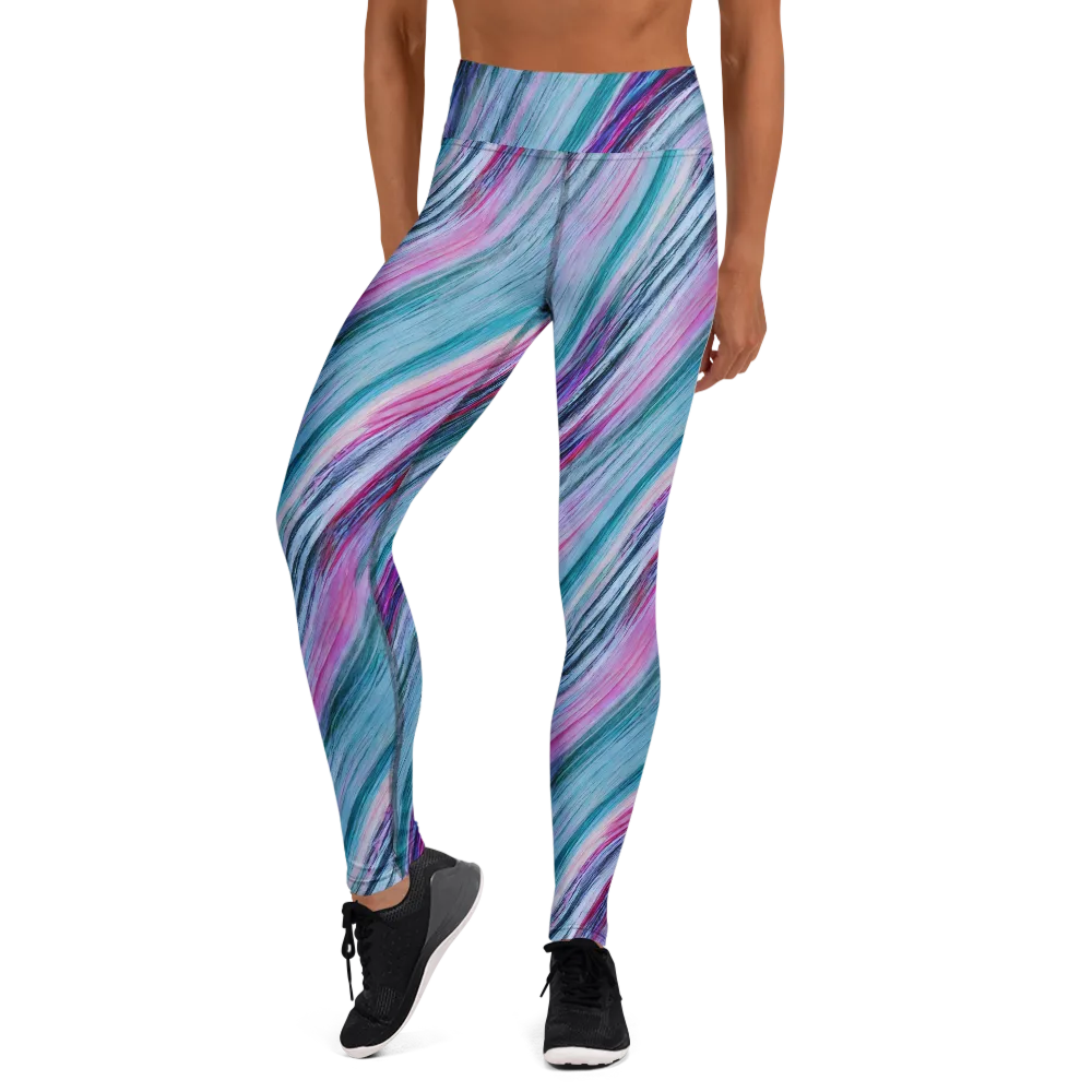 Chromatic Drift on Yoga Leggings — Front