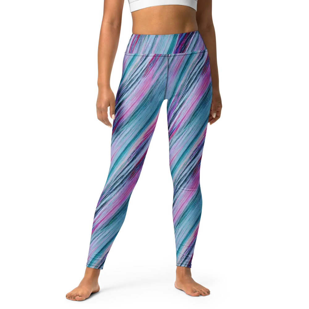 Chromatic Drift on Yoga Leggings — Front
