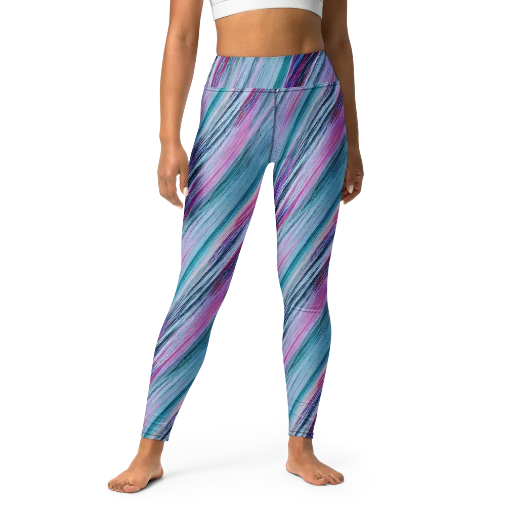 Chromatic Drift on Yoga Leggings — Front