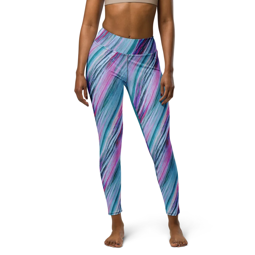 Chromatic Drift on Yoga Leggings — Front