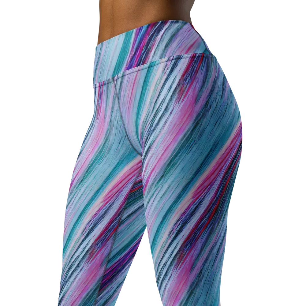 Chromatic Drift on Yoga Leggings — Left Front