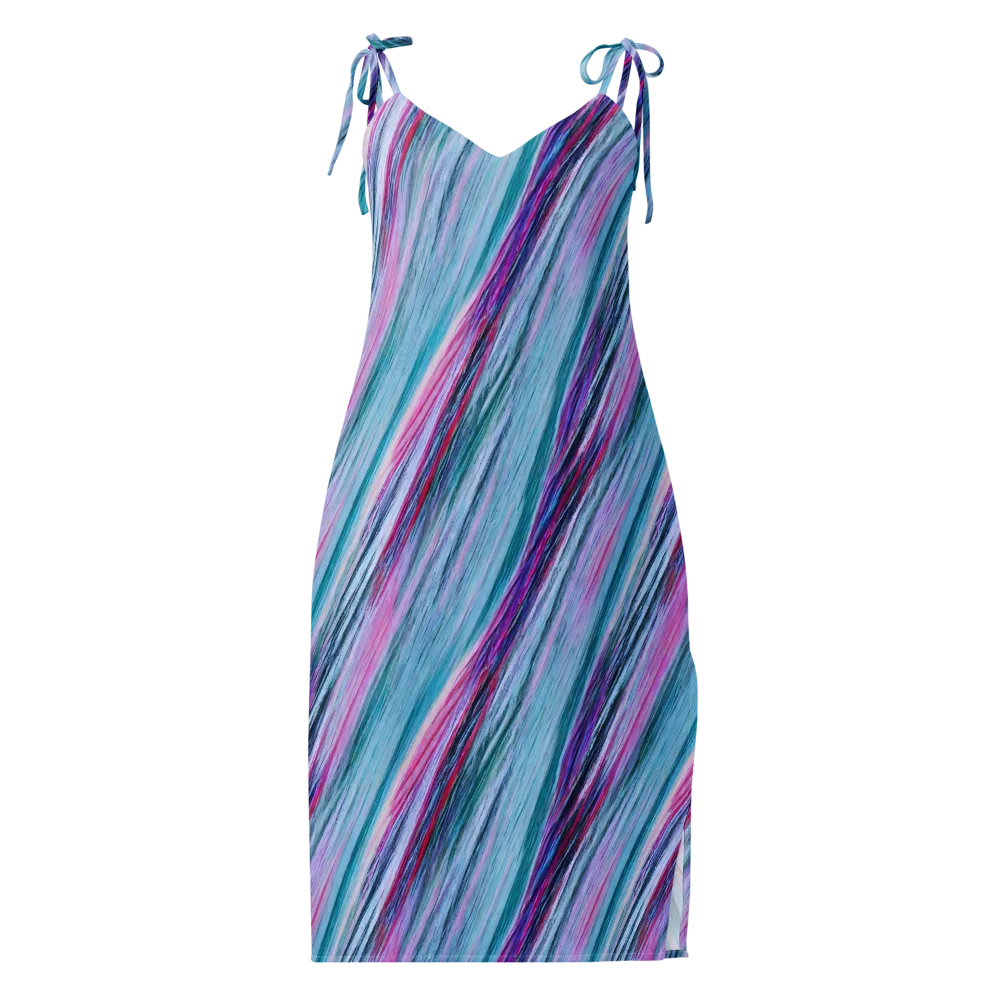 Chromatic Drift on Slip Dress — Front