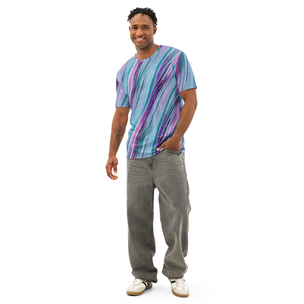 Chromatic Drift on Men's Cotton Crew Neck T-Shirt — Front