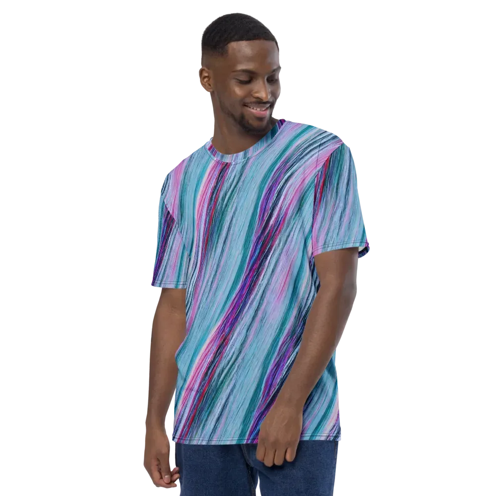 Chromatic Drift on Men's Crew Neck T-Shirt — Left