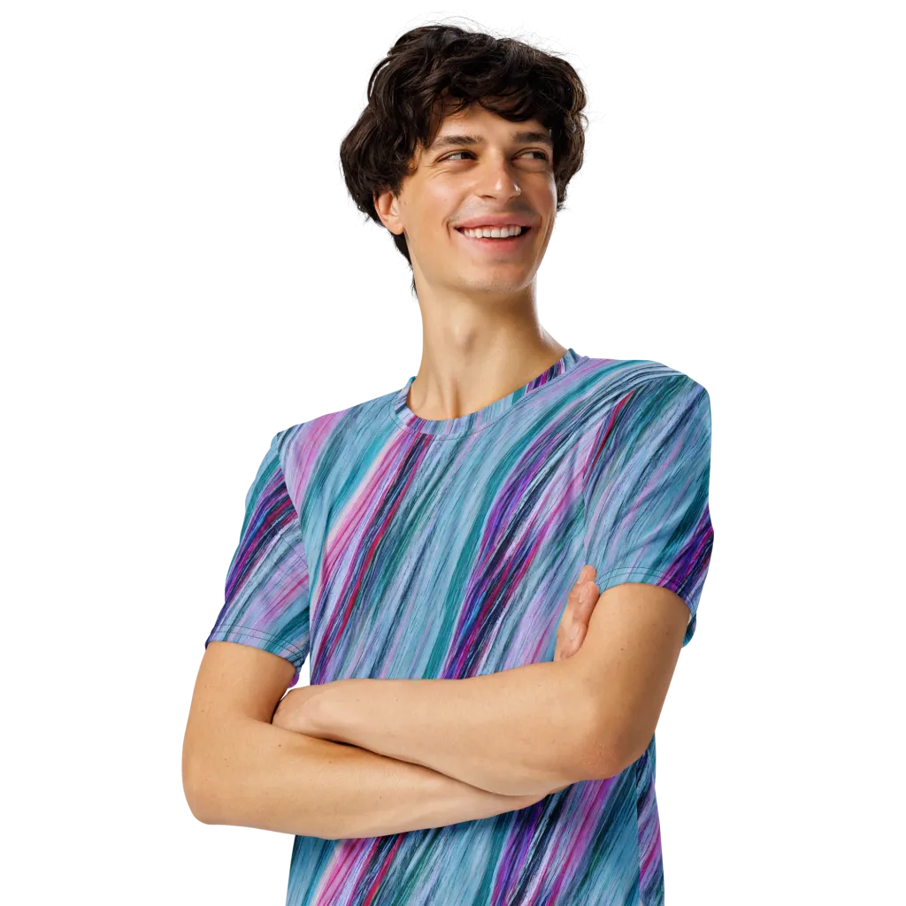 Chromatic Drift on Men's Crew Neck T-Shirt — Left Front