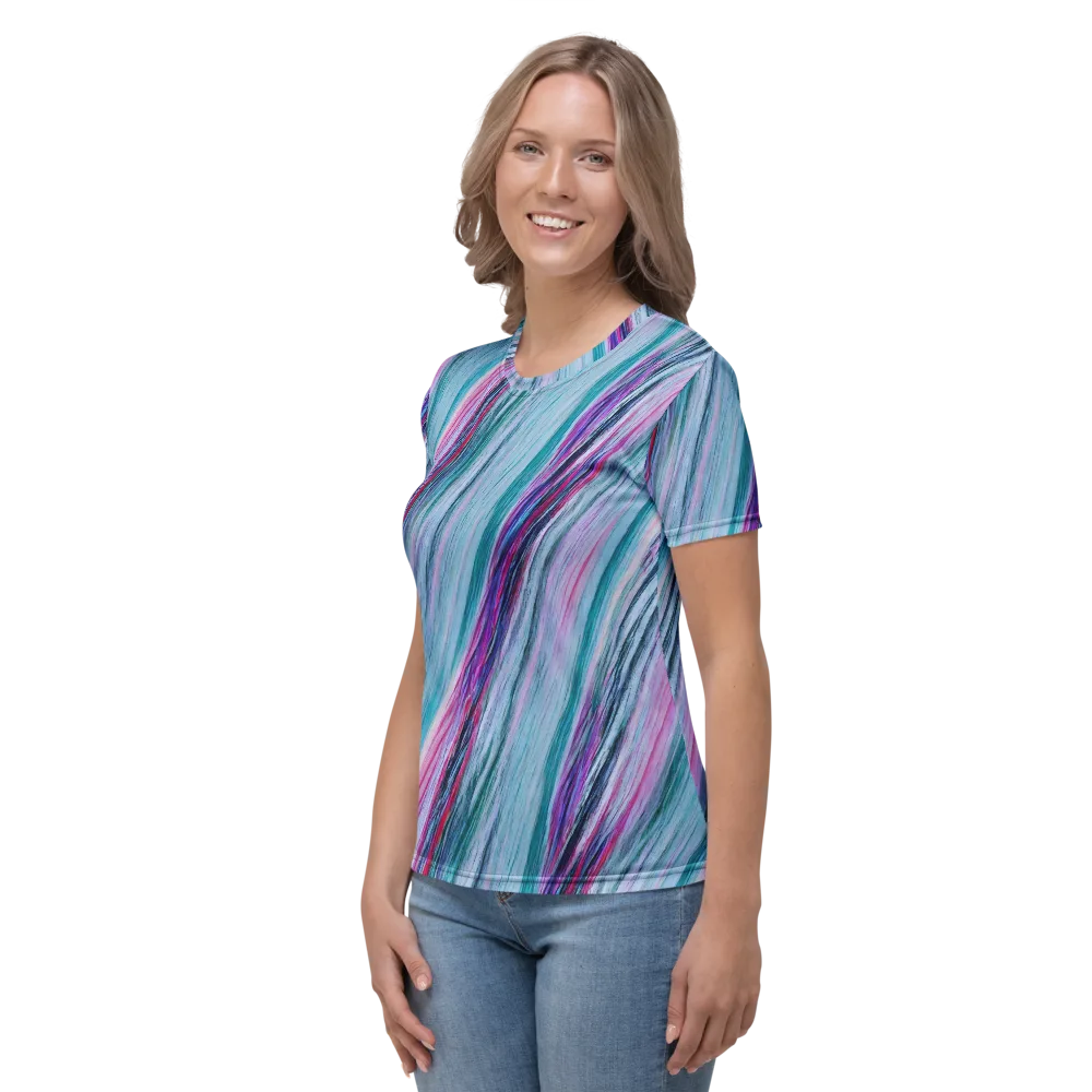 Chromatic Drift on Women's Crew Neck T-Shirt — Left