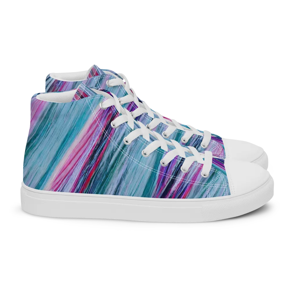 Chromatic Drift on Women's High Top Canvas Shoes — Right
