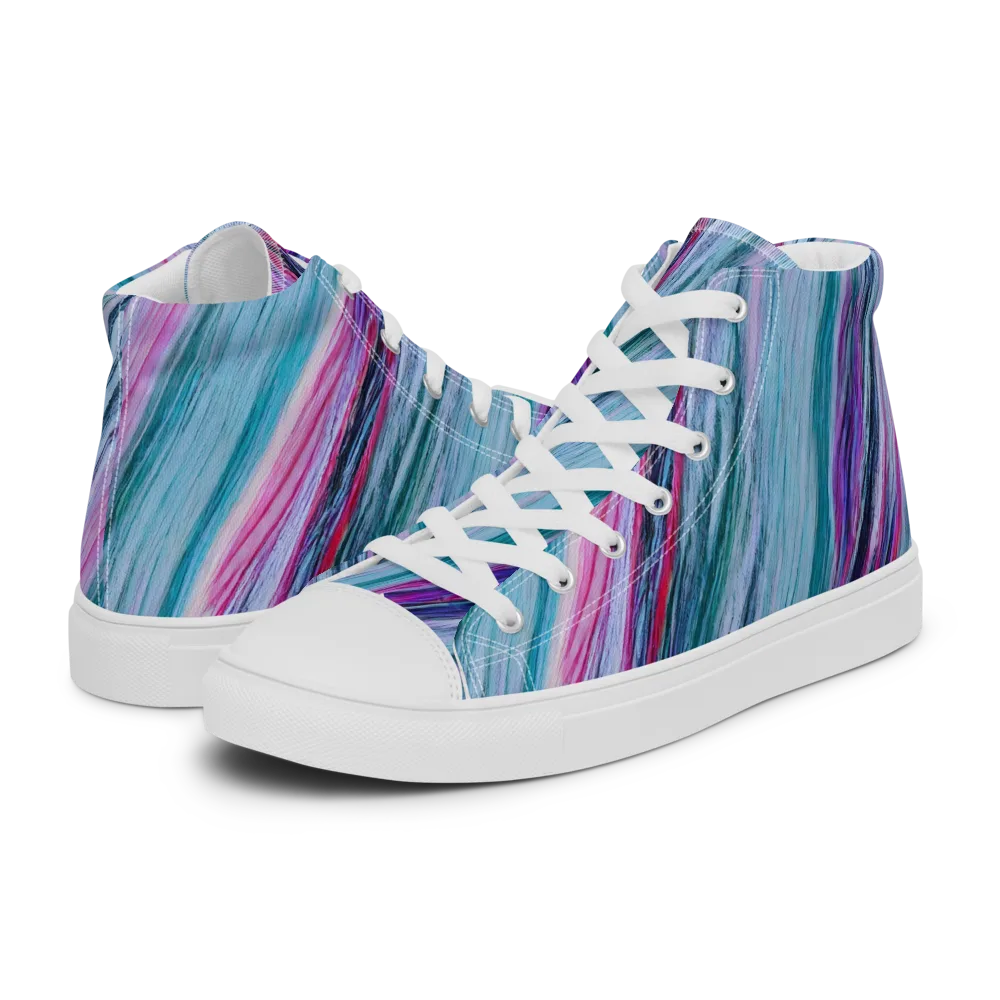 Chromatic Drift on Women's High Top Canvas Shoes — Left