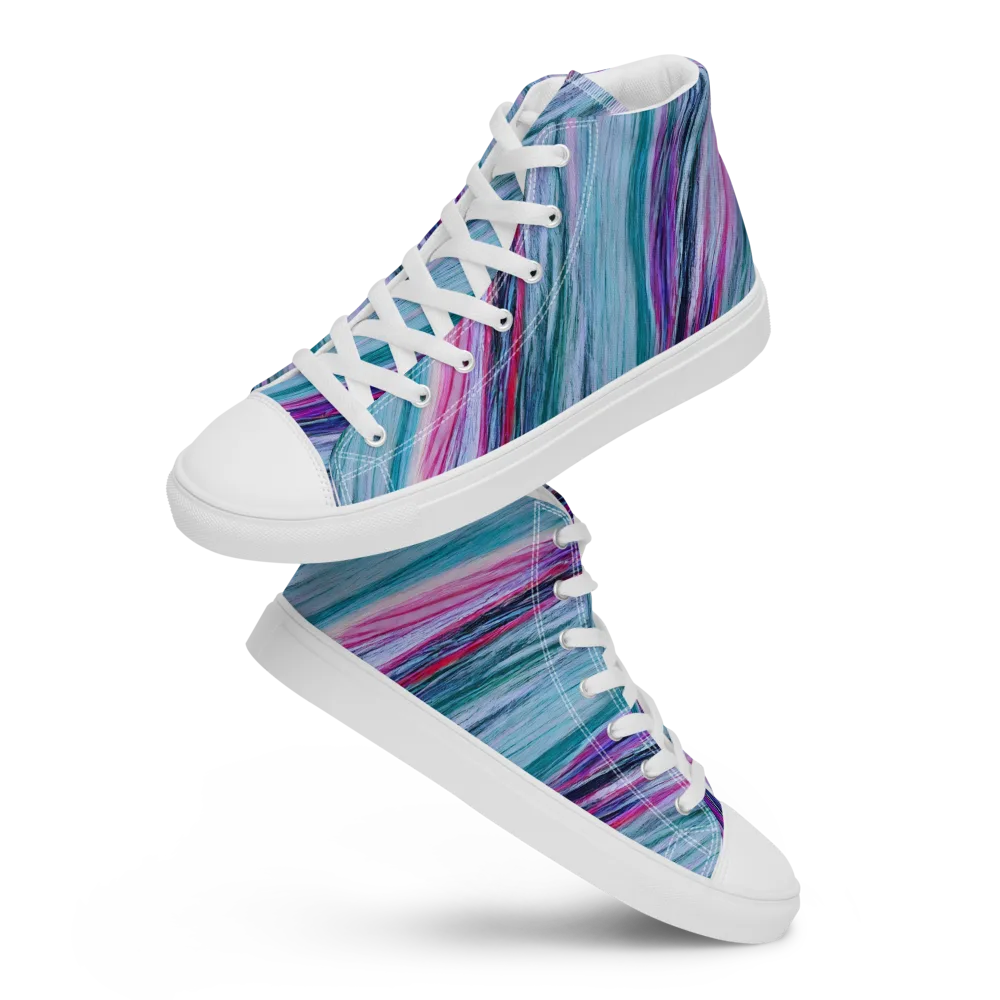 Chromatic Drift on Women's High Top Canvas Shoes — Front