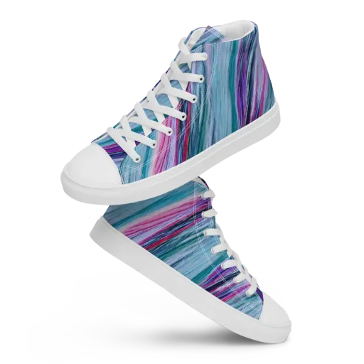 Chromatic Drift on a Women's High Top Canvas Shoes