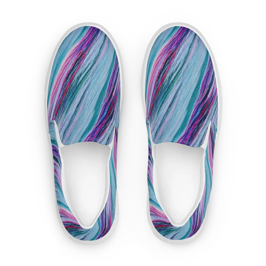 Chromatic Drift on Men's Slip-On Canvas Shoes — Front