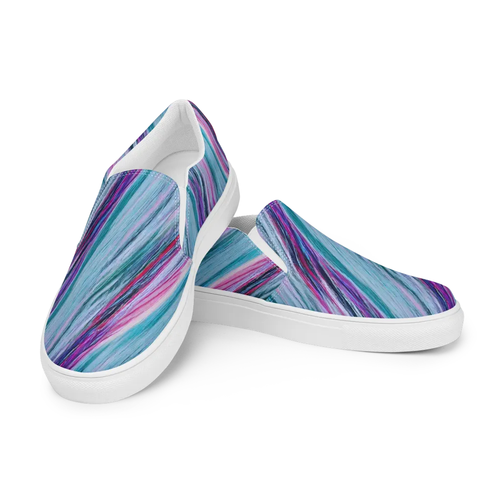Chromatic Drift on Men's Slip-On Canvas Shoes — Left Front