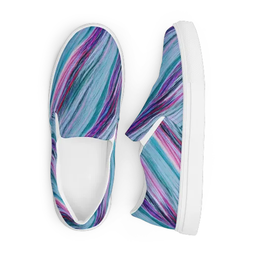 Chromatic Drift on a Men's Slip-On Canvas Shoes