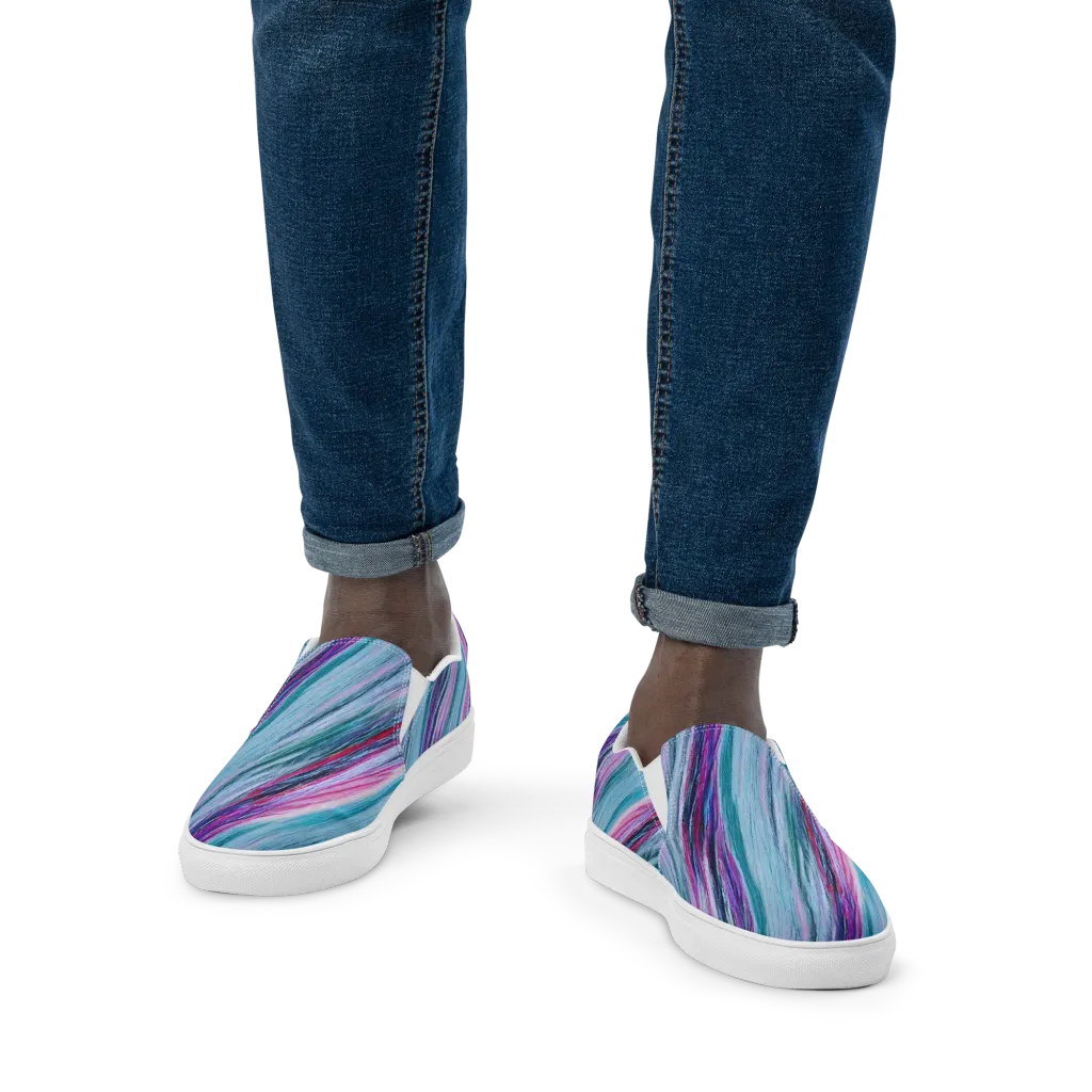 Chromatic Drift on Men's Slip-On Canvas Shoes — Front