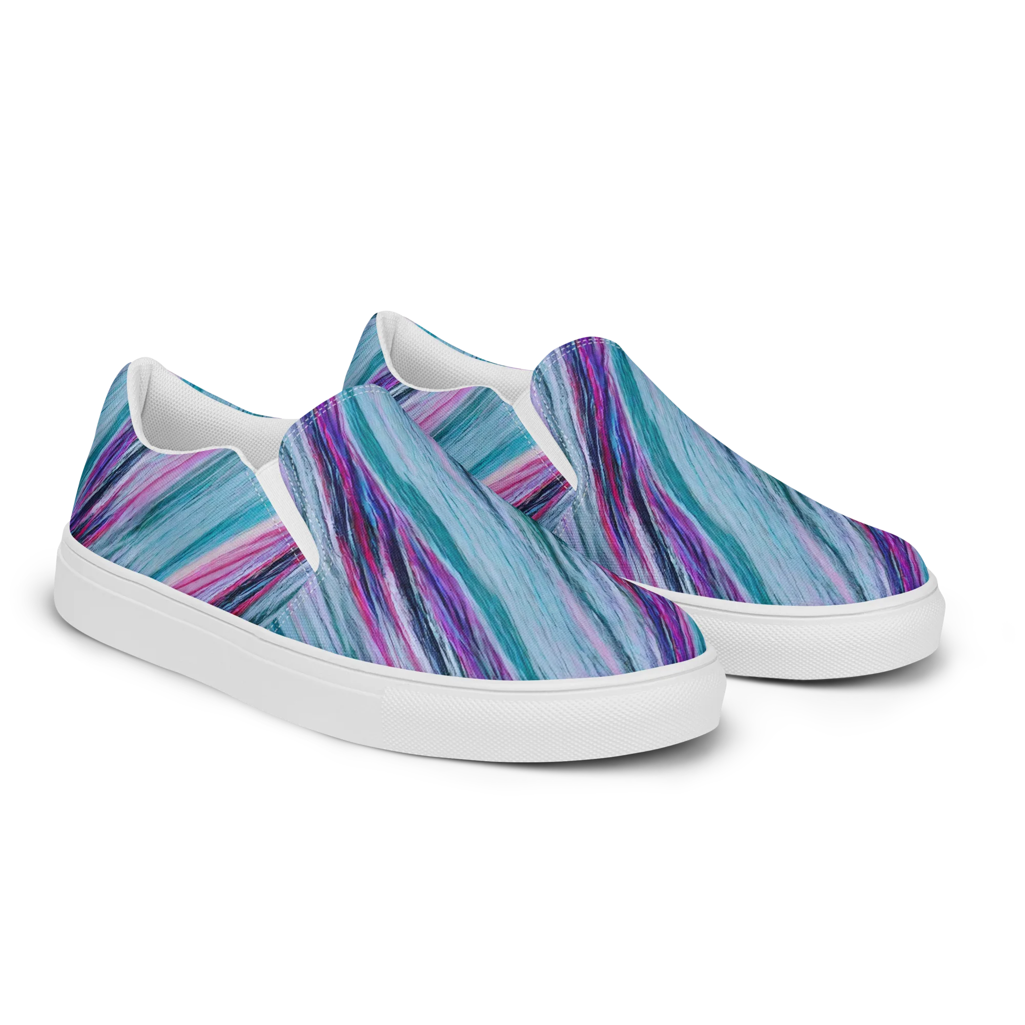 Chromatic Drift on Women's Slip-On Canvas Shoes — Right Front