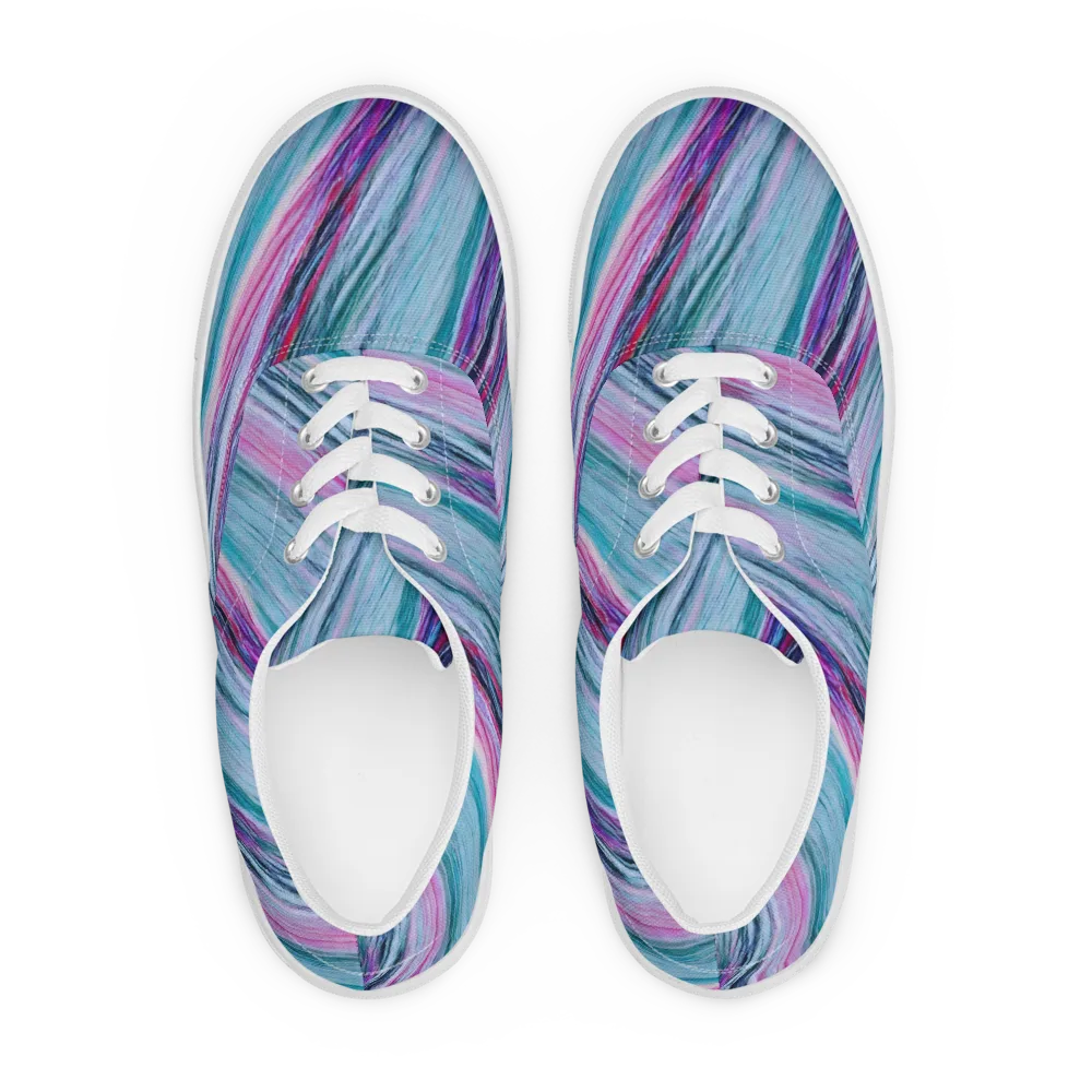 Chromatic Drift on Men's Lace-Up Canvas Shoes — Front
