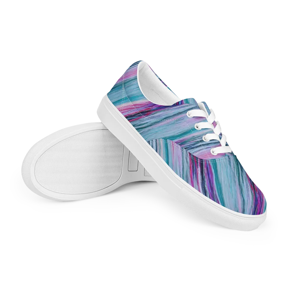 Chromatic Drift on Men's Lace-Up Canvas Shoes — Right Front